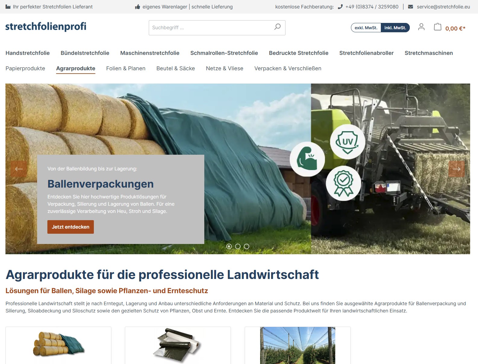 stretchfolie.eu – Onlineshop für Agrarfolien und Verpackungslösungen für Landwirtschaft und Agrarbetriebe