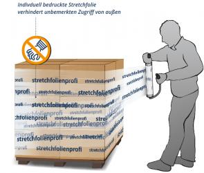 transparente Handstretchfolie 1farbig bedruckt 