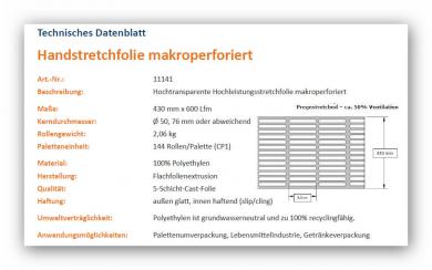 gelochte Handstretchfolie mit Doppelkante Flexx Air H Standard 2.0 