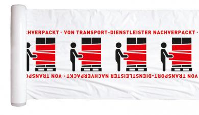 von Transport-Dienstleister unterverpackt - bedruckte Stretchfolie 