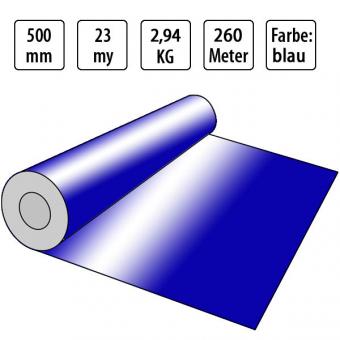 blaue Handstretchfolie 23my - 500mm x 260m 