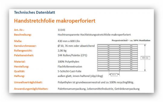 gelochte Handstretchfolie mit Doppelkante Flexx Air H Standard 2.0 