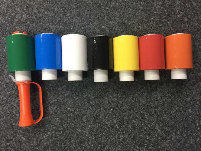 blau - Bündelstretchfolie opak blau 23my, 100mm x 150m 