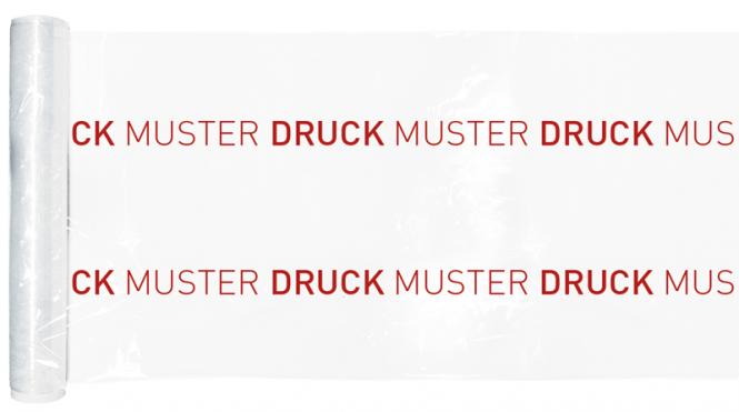 1farbig bedruckte Maschinenstretchfolie 23my - 500mm 